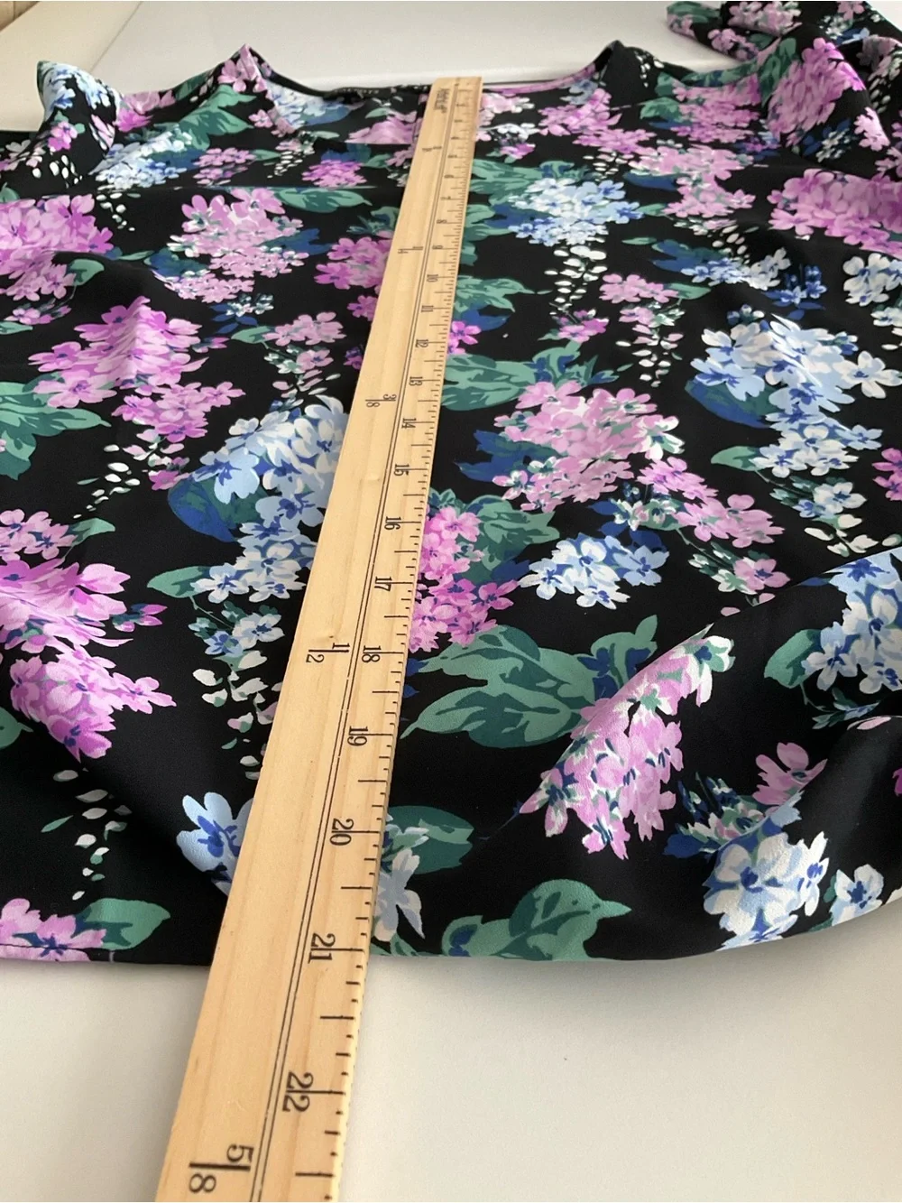 Talbots Medium Black Floral Tie-Hem Women's Blouse - Picture 7 of 7